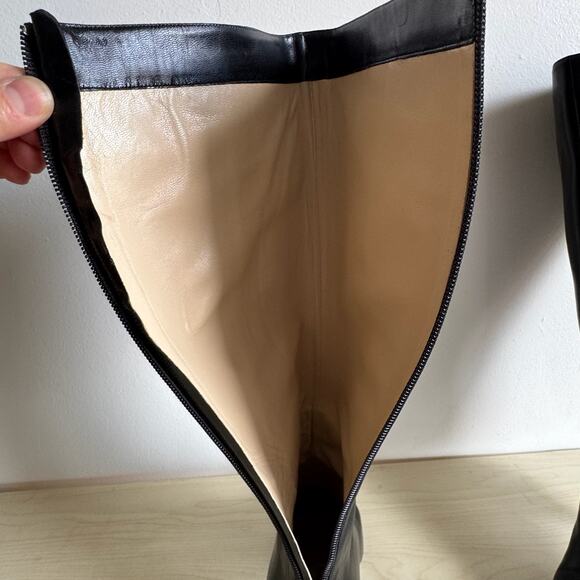 JIMMY CHOO Agathe Black Leather Knee-High Boots (w/box + dustbag) - Picture 7 of 16